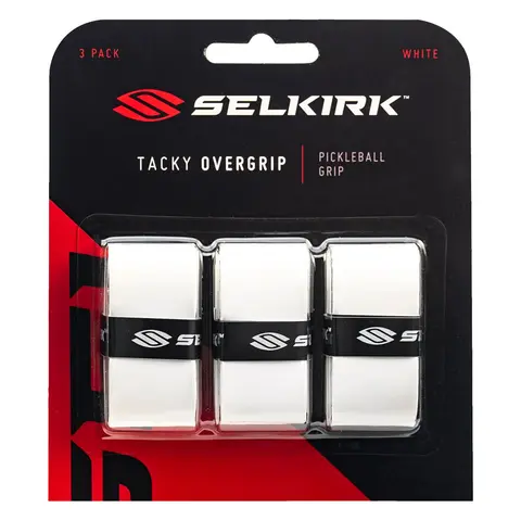 Selkirk Tacky Overgrip Vit 3 st | Klibbig grepplinda