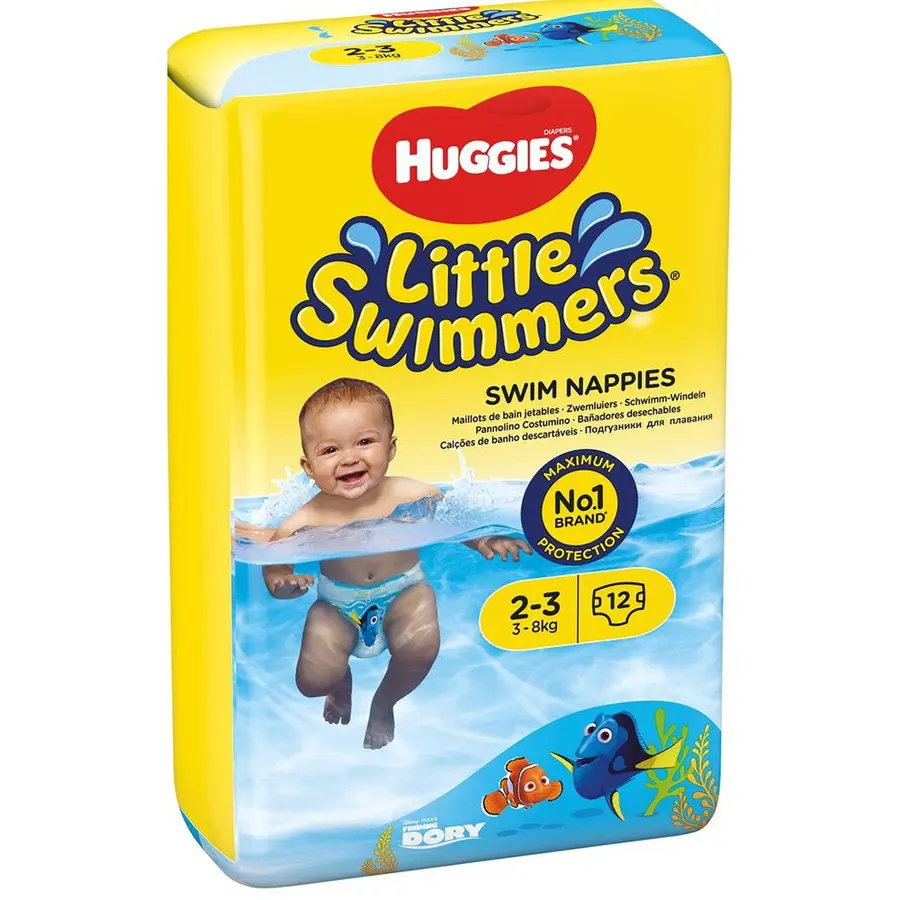 Bleie Huggies - Badebleie/svømmebleie Str. 3-8 kg / 96 bleier 