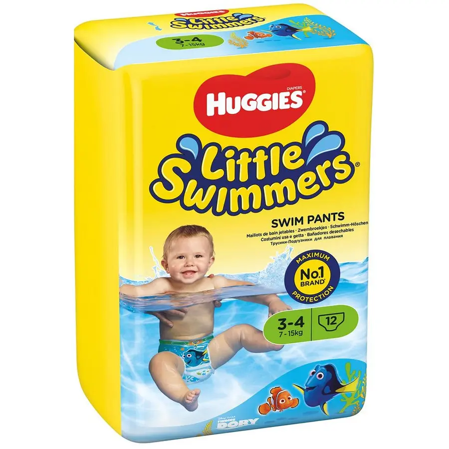 Badblöjor huggies - Little Swimmers 96st Simblöja | 7 - 15 kg grön | 3-4 år 