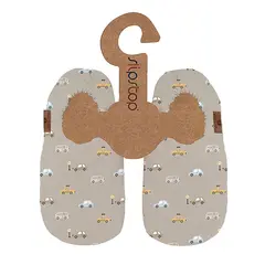 Slipstop Bootie Cars Naturel 0-6 Mnd Flexibel toffel med halkskydd