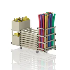 Multi utstyrsvogn med 2 rom og 2 hyller Beige | 193 x 69 x 110 cm (L x B x H)