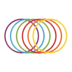Koordinationsringar 50 cm Set med 6 platta ringar i olika färger