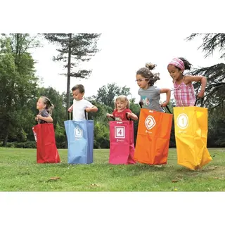 Hoppsäckar sett med 6 färgade säckar Perfekt till förskolan
