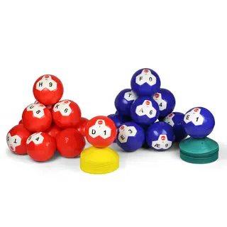 Aball1 set | 50 bollar Tal- och bokstavsbollar | Norskt alfabet